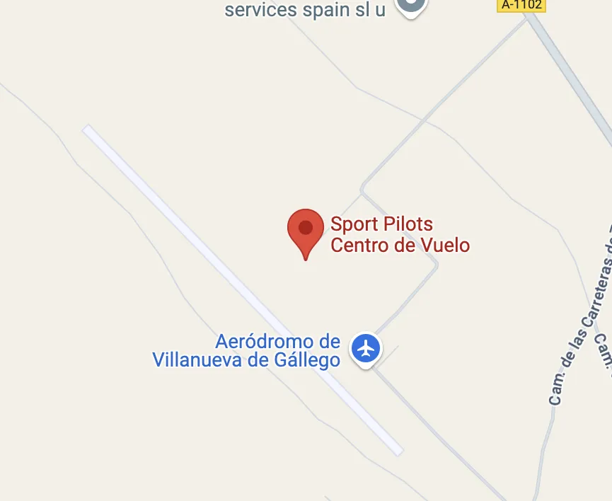 Mapa de Google Maps con la ubicación de Sport Pilots